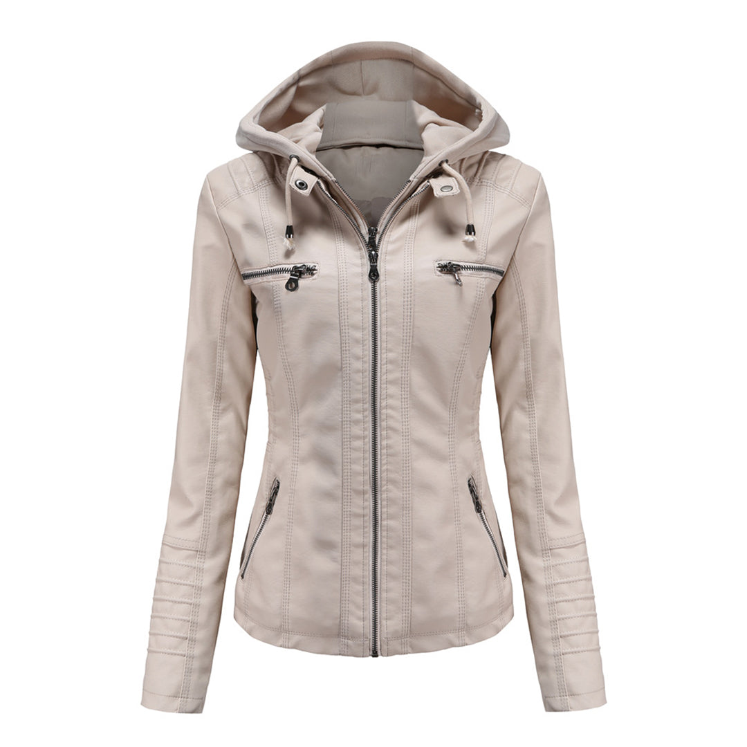 WENDE | Stijlvolle leren damesjas in de kleur Beige voor dames in stijl ideaal voor de herfst.