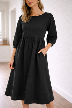 A-line midi jurk met zakken