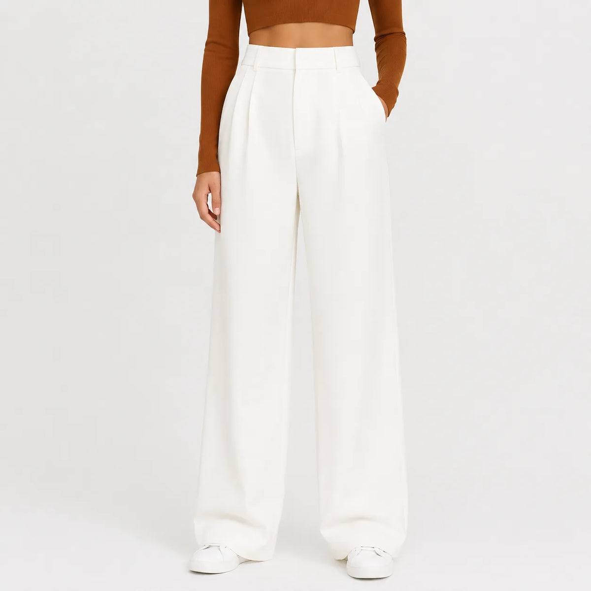 High waist wide leg pants