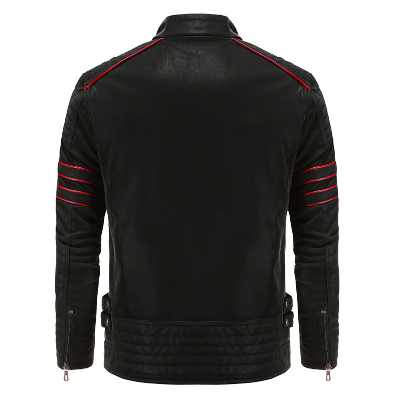 Willem | Zwart leren jack voor heren in de kleur Zwart voor heren in stijl geschikt voor alle seizoenen.