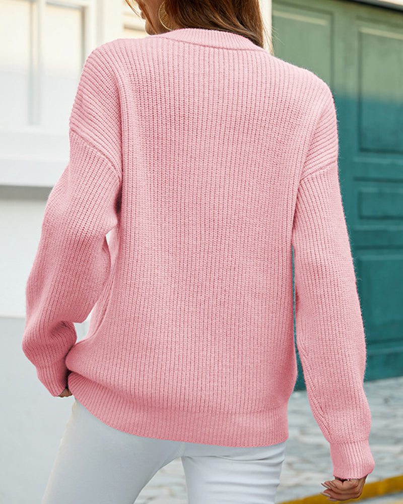 Benthe | Stevige trui met ronde hals in de kleur Roze voor dames in stijl ideaal voor de herfst.