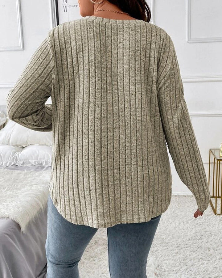 Effen kleur blouses met lange mouwen in de kleur Grijs voor dames in stijl ideaal voor de herfst.