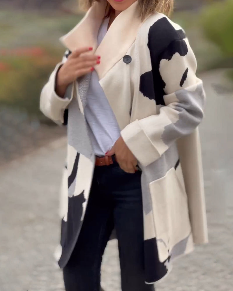 Hippe Jas met lange mouwen en print in de kleur Wit voor dames in stijl ideaal voor de herfst.