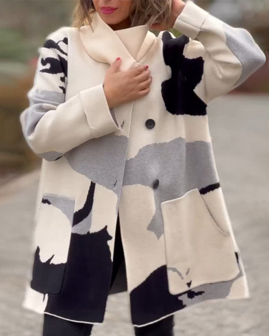 Hippe Jas met lange mouwen en print in de kleur Wit voor dames in stijl ideaal voor de herfst.