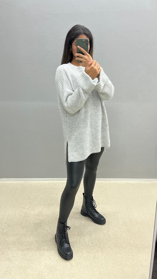 Pullover trui in de kleur Lichtgrijs voor dames in Heritage stijl ideaal voor de herfst.