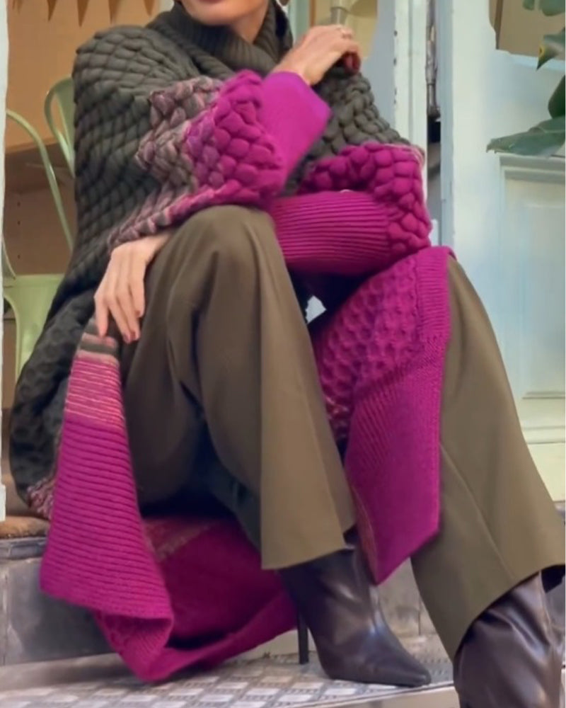 Vest met kleurblokken en lantaarnmouwen in de kleur Gemengde kleur voor dames in stijl ideaal voor de herfst.