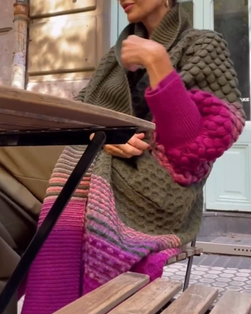 Vest met kleurblokken en lantaarnmouwen in de kleur Gemengde kleur voor dames in stijl ideaal voor de herfst.