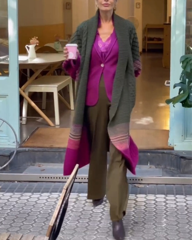 Vest met kleurblokken en lantaarnmouwen in de kleur Gemengde kleur voor dames in stijl ideaal voor de herfst.