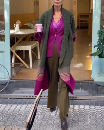 Vest met kleurblokken en lantaarnmouwen in de kleur Gemengde kleur voor dames in stijl ideaal voor de herfst.
